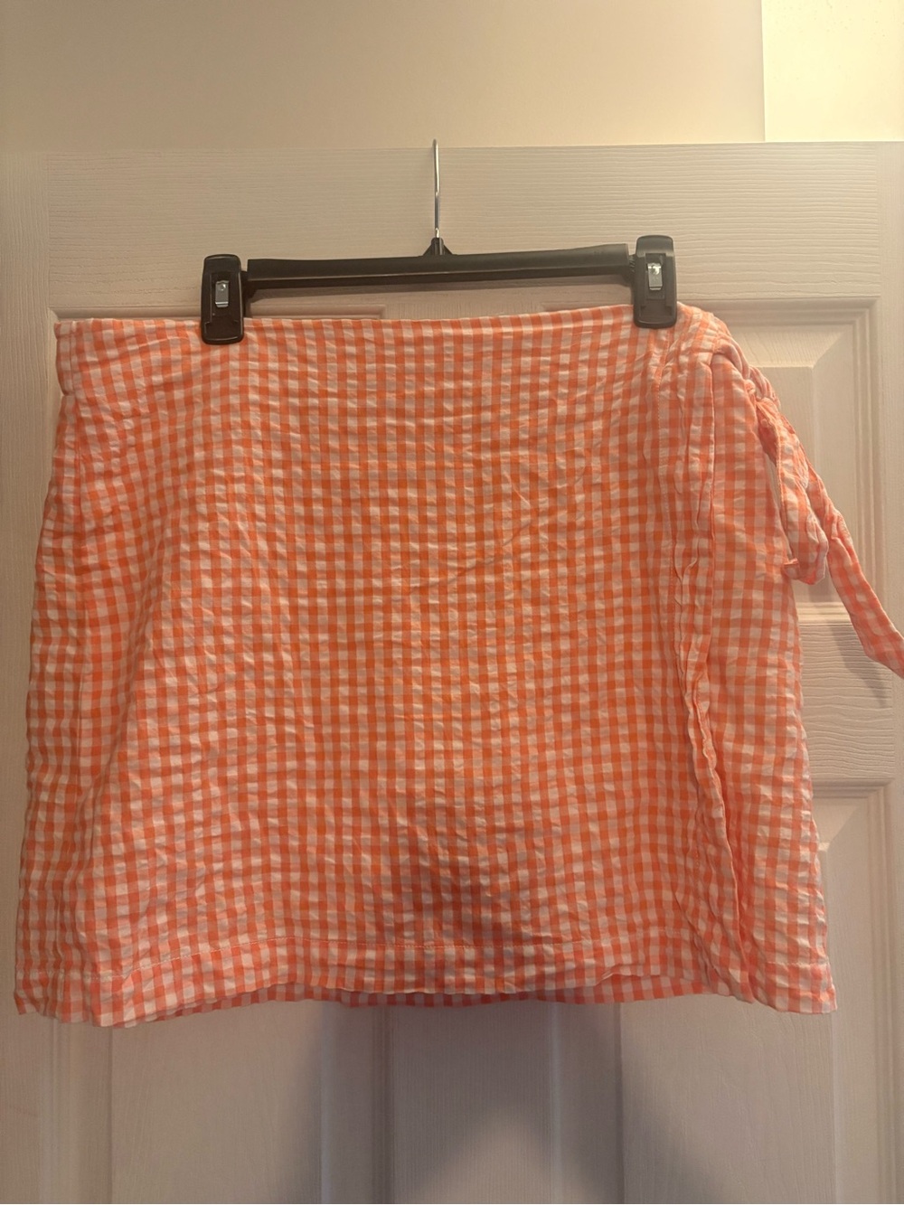 Gingham Orange & White Wrap Skort - Medium
